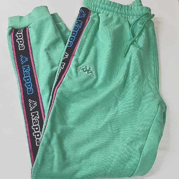 KAPPA Green Jogger Pants, Elastic Waist, Pockets, Terry Cloth - Picture 1 of 7